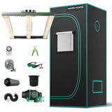 Mars Hydro FC-E1500 LED Grow Light + 2.3' x 2.3' Grow Tent + iFresh Inline Fan Combo with Temperature and Humidity Controller