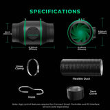 Mars Hydro iFresh 6" Smart Inline Duct Fan & Carbon Filter Combo