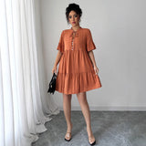 Minimalist style strap solid color dress for women