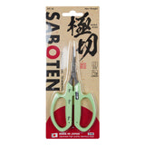 Saboten Stainless Steel Straight Blade Trimming Scissors - Green