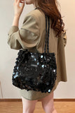 Sequin Braided Strap Shoulder Bag