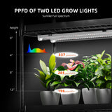 Spider Farmer 4 Tier Plant Stand + 6 x 18W LED Light Bars + 1' 2" x 2'