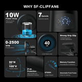 Spider Farmer 6" Clip Fan, 10-Speed with Wide-Angle Oscillation