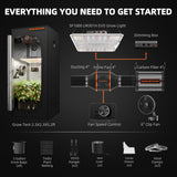 Spider Farmer SF1000 LED Grow Light + 2' x 2' Grow Tent + Inline Fan