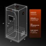 Spider Farmer SF1000 LED Grow Light + 2' x 2' Grow Tent + Inline Fan