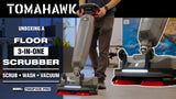 Tomahawk Electric Floor Scrubber Cleaner with 16” Power Mop Brushes Cordless Battery Powered