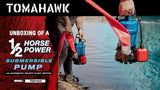 Tomahawk 1/2 HP Submersible Trash Pump, 66 GPM / 3960 GPH, 400W 2" Discharge Heavy-Duty Dirty Water Pump for Dewatering, Flooded Basements, Pits, Pools, Irrigation, and Construction Sites