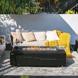 Elementi Plus - Varna Marble Porcelain Fire Table 60"