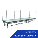 Wachsen Professional 4' Rolling Bench 52.5'-58.5' Length Trellis