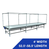 Wachsen Professional 4' Rolling Bench 52.5'-58.5' Length w/ Trellis
