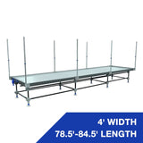 Wachsen Professional 4' Rolling Bench 78.5'-84.5' Length Trellis