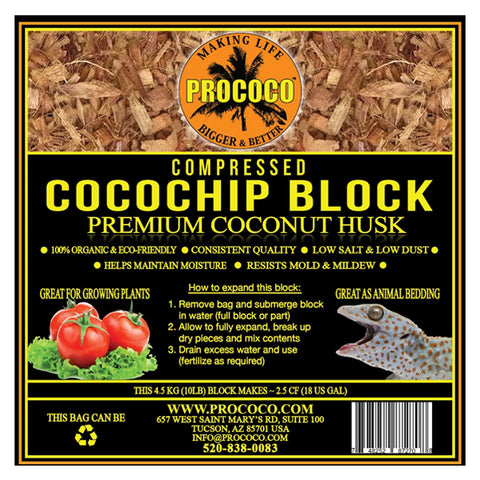 Prococo Compressed CocoChips Block - 10 lb. bag
