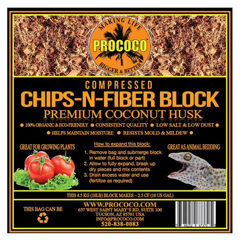 Prococo Compressed Chips-N-Fiber Block - 10 lb. bag