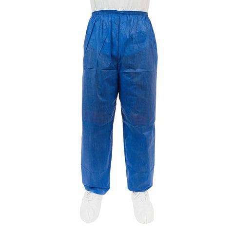 Enviroguard Soft Scrubs™, Denim Blue SMS Soft Scrub Pants, Wide Elastic Waist, Open Ankle, Hip Pocket - Size M - Case of 30