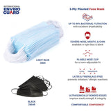 Enviroguard 3 Ply Pleated Face Mask - Case of 2000
