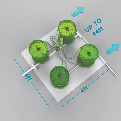 4 PLANTS PER 4'X4' - 5 GALLON POTPRO W/ BUBBLER/MATRIX IRRIGATION & POTPRO PLATFORMS (4'x8')
