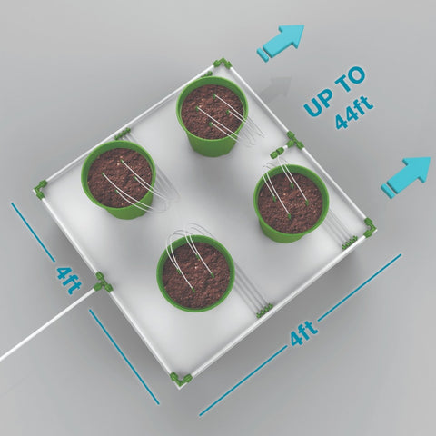 FloraFlex 4 PLANTS PER 4'X4' - 5 GALLON POTPRO W/MICRODRIP IRRIGATION (4'x28')