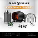 Spider Farmer Grow Kits-4 Inch Inline Fan Air Carbon Filter 8 Feet Ducting Ventilation Combo