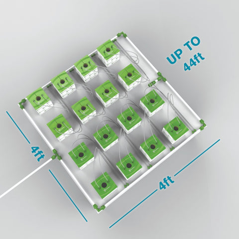 FloraFlex 16 PLANTS PER 4'X4' - 6" ROCKWOOL W/MICRODRIP IRRIGATION (4'x24')