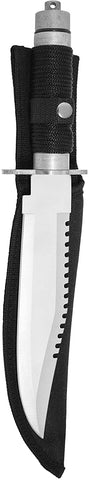 Hunting Survival Knife, 8-Inch Stainless Steel Blade, Paracord Grip, Compass, Nylon Sheath