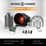 Spider Farmer Grow Kits-6 Inch Inline Fan Air Carbon Filter 8 Feet Ducting Ventilation Combo