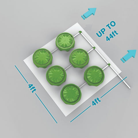 6 PLANTS PER 4'X4' - POTPRO PLATFORM SYSTEM (DRAINAGE) (4'x44')