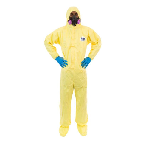 Enviroguard Chemical Splash Coverall with Attached Hood & Boot, Elastic Wrist, Serged Seams - 5XL - Case of 12