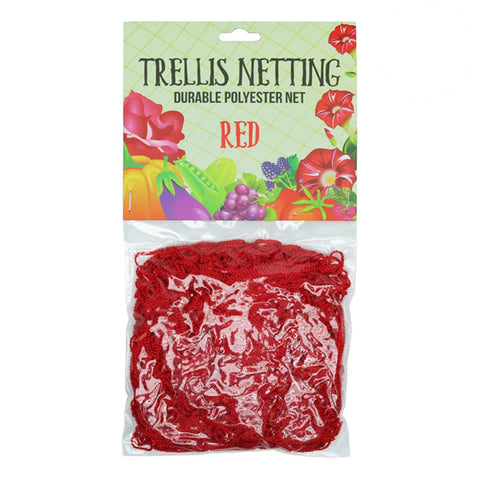 5'x15' Trellis Netting Red 6" Squares
