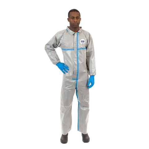 Enviroguard ChemSplash® 2, Chemical Splash Standard Coverall, Elastic Wrists, Open Ankles, Attached Thumb Loops, Taped Seams - XL - Case of 6