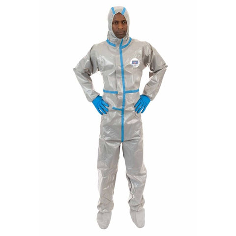 Enviroguard ChemSplash® 2, Chemical Splash Coverall, Attached Hood & Boots, Elastic Wrists, Attached Thumb Loops, Taped Seams - M - Case of 6