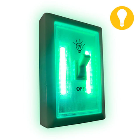Cordless Green LED Wall Light Switch (Pack of 12)