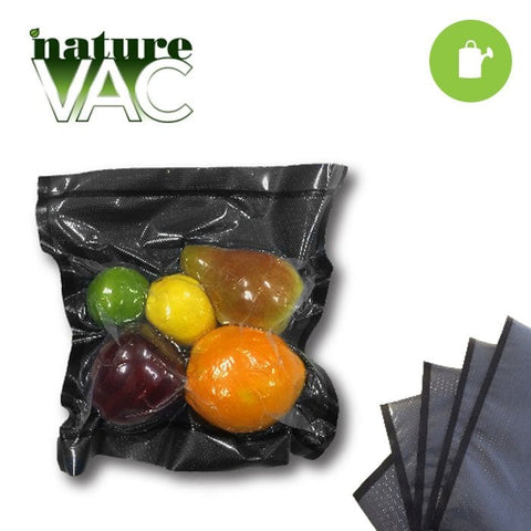 NatureVAC 15''x20'' Precut Vacuum Seal Bags Black/Clear (50-pack)