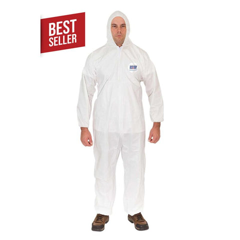 Enviroguard Microporous Coverall with Attached Hood, Elastic Wrist, Elastic Back, Elastic Ankle - XL - Case of 25