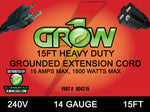 Grow1 240V Extension Cord 14 Gauge 15'