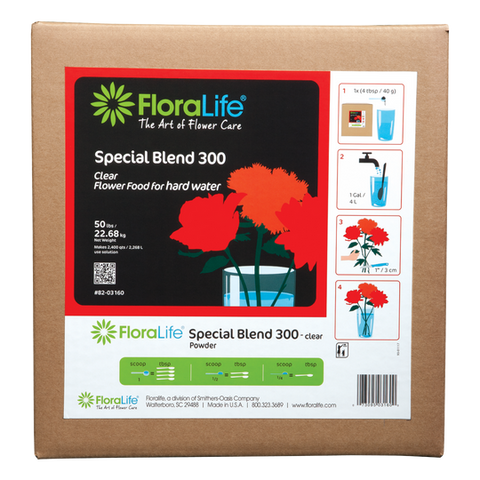FLORALIFE SPECIAL BLEND 300 FLOWER FOOD POWDER FOR PURE WATER, 50 LB. - Pallet of 36