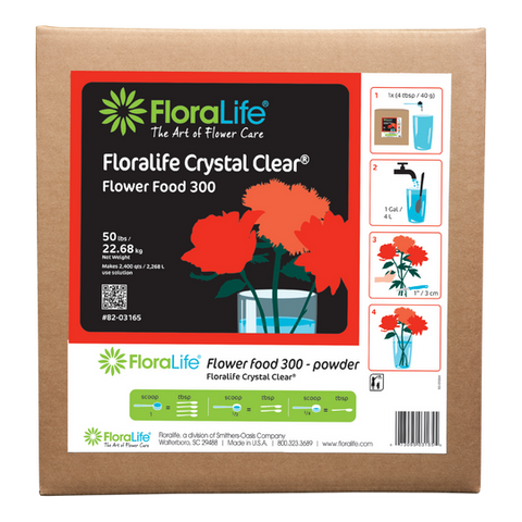 FLORALIFE CRYSTAL CLEAR FLOWER FOOD 300 POWDER, 50 LB.