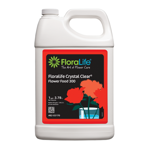 FLORALIFE CRYSTAL CLEAR FLOWER FOOD 300 LIQUID, 1 GAL - Case of 6