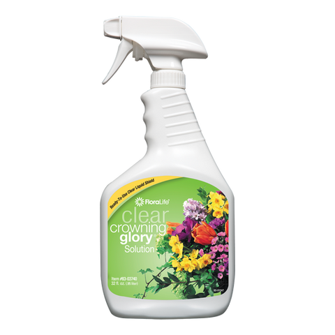 FLORALIFE CLEAR CROWNING GLORY SOLUTION, 32 OZ. - Case of 12