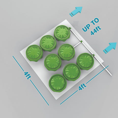 8 PLANTS PER 4'X4' - POTPRO PLATFORM SYSTEM (DRAINAGE) (4'x32')