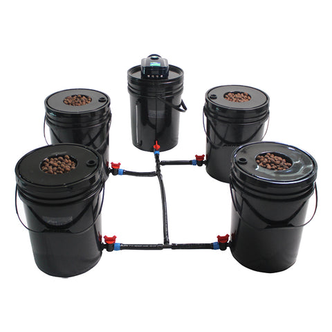 Grow1 Deep Water Culture (DWC) 4 Bucket + Reservoir Complete Kit