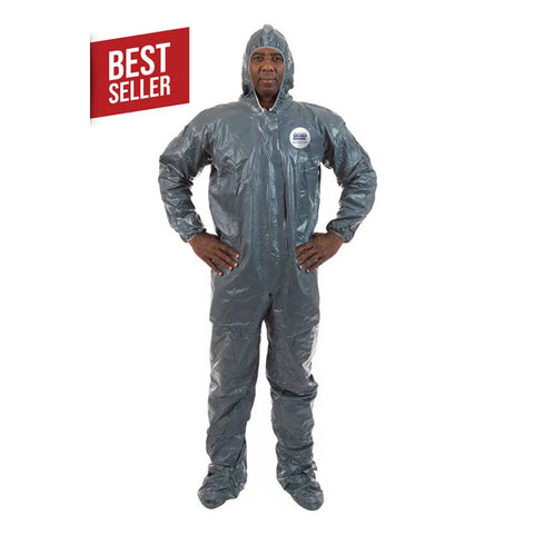 Enviroguard PyroGuard Fire & Chemical Resistant Coverall with Attached Hood & Boot, Elastic Wrist, FR Seam Tape - Size 2XL - Case of 6