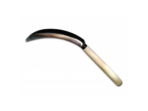 Non-serrated 6.5” blade sickle with wood handle