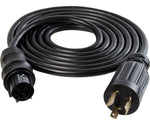 Wieland Female Cable Harness 8' Black, 18AWG w/347V L24-20P Locking Plug