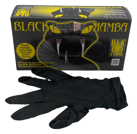 Black Mamba 6.25mil Nitrile Gloves,  X-Large - Case of 10 boxes (100 per box)