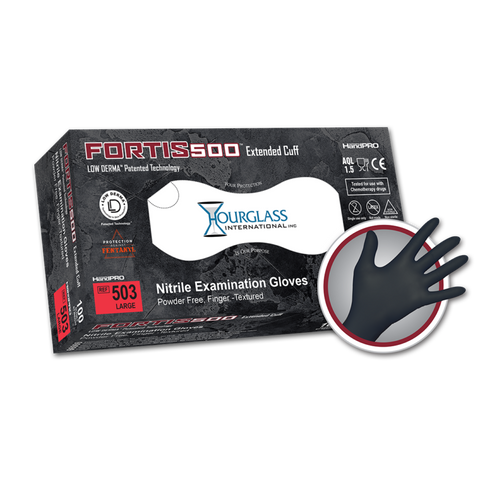 Fortis 500 Extended Cuff Nitrile Glove - Medium - 100 CT