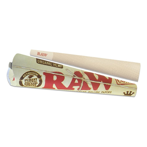 RAW Organic Hemp Cones Kingsize 3 Cones/Pack - Box of 32