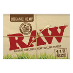 RAW Organic Hemp Papers 1-1/2 33 Leaves/Pack - Box of 25