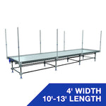 Wachsen 4' Rolling Bench 10'-13' Length With Vertical Trellis