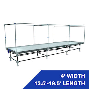 Wachsen 4' Rolling Bench 13.5'-19.5' Length With Complete Trellis Setup