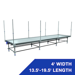 Wachsen 4' Rolling Bench 13.5'-19.5' Length With Vertical Trellis